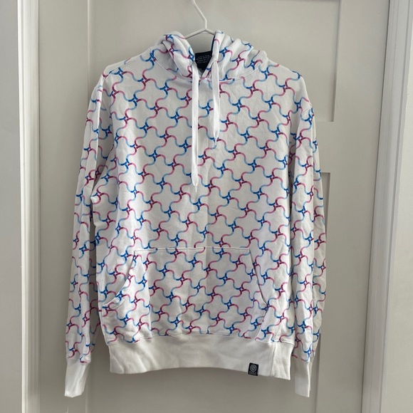 Franklin & Marshall Other - Franklin & Marshall White Hoodie with Blue and pink Pattern